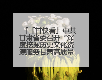 「甘快看」中共甘肃省委召开“深度挖掘历史文化资源服务甘肃高质量发展”专题协商座谈会 胡昌升主持并讲话