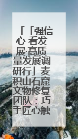 「强信心 看发展·高质量发展调研行」麦积山石窟文物修复团队：巧手匠心触摸“光阴的故事”