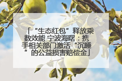 “生态红包”释放乘数效能 宁波海曙：携手相关部门激活“沉睡”的公益损害赔偿金