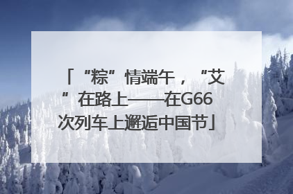 “粽”情端午，“艾”在路上——在G66次列车上邂逅中国节