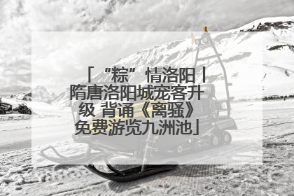 “粽”情洛阳丨隋唐洛阳城宠客升级 背诵《离骚》免费游览九洲池