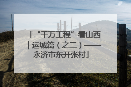 “千万工程”看山西｜运城篇（之二）——永济市东开张村
