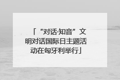 “对话·知音”文明对话国际日主题活动在匈牙利举行