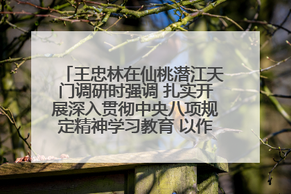 王忠林在仙桃潜江天门调研时强调 扎实开展深入贯彻中央八项规定精神学习教育 以作风建设新成效加快推动高质量发展