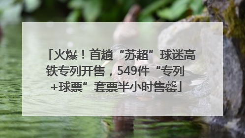 火爆！首趟“苏超”球迷高铁专列开售，549件“专列+球票”套票半小时售罄