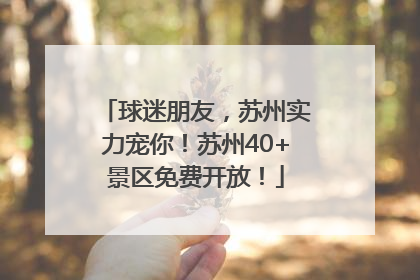 球迷朋友，苏州实力宠你！苏州40+景区免费开放！