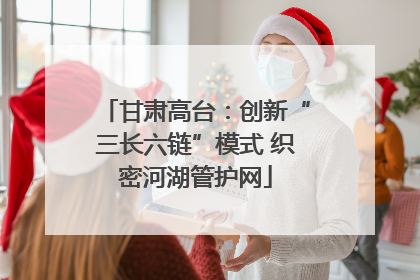 甘肃高台：创新“三长六链”模式 织密河湖管护网