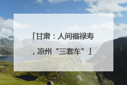 甘肃：人间福禄寿，凉州“三套车”