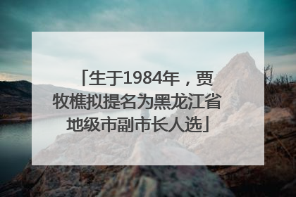 生于1984年，贾牧樵拟提名为黑龙江省地级市副市长人选
