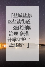 盐城盐都区盐渎街道：强化油烟治理 多措并举守护“盐城蓝”