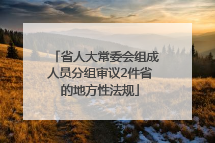 省人大常委会组成人员分组审议2件省的地方性法规