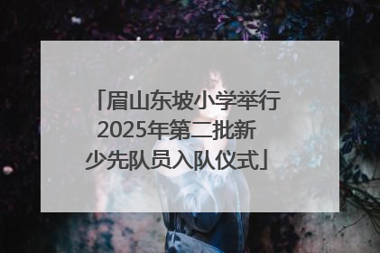 眉山东坡小学举行2025年第二批新少先队员入队仪式