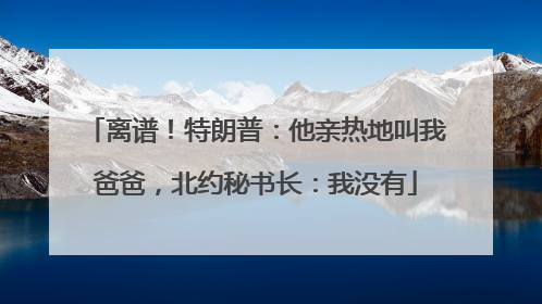 离谱！特朗普：他亲热地叫我爸爸，北约秘书长：我没有