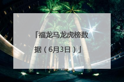 福龙马龙虎榜数据（6月3日）
