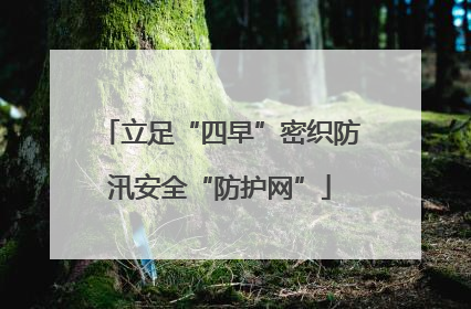 立足“四早”密织防汛安全“防护网”