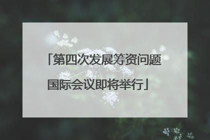 第四次发展筹资问题国际会议即将举行