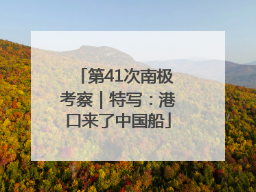 第41次南极考察｜特写：港口来了中国船