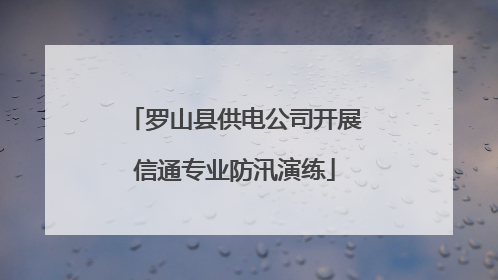 罗山县供电公司开展信通专业防汛演练