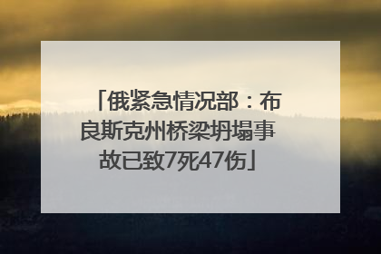 俄紧急情况部：布良斯克州桥梁坍塌事故已致7死47伤