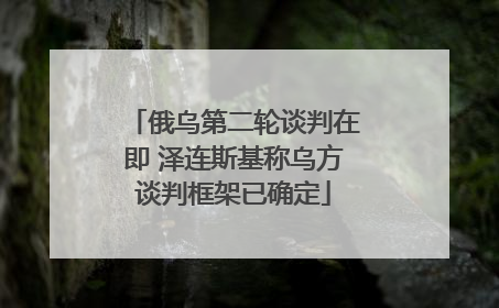 俄乌第二轮谈判在即 泽连斯基称乌方谈判框架已确定