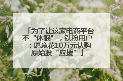 为了让这家电商平台不“休眠”，铁粉用户：愿意花10万元认购原始股“应援”
