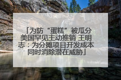 为防“蛋糕”被瓜分 美国罕见主动推销 王明志：为分摊项目开发成本同时消除潜在威胁