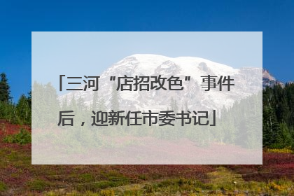 三河“店招改色”事件后，迎新任市委书记