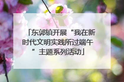 东郭镇开展“我在新时代文明实践所过端午”主题系列活动