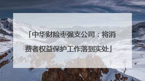 中华财险枣强支公司：将消费者权益保护工作落到实处