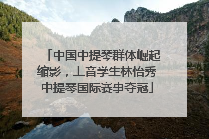 中国中提琴群体崛起缩影，上音学生林怡秀中提琴国际赛事夺冠