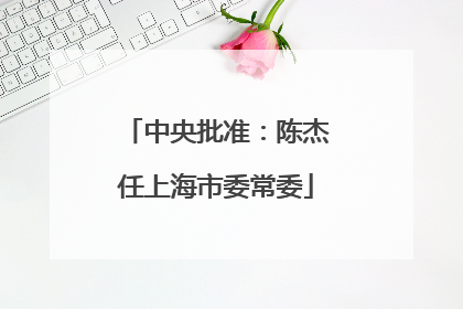 中央批准：陈杰任上海市委常委