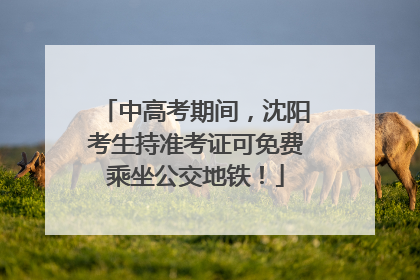 中高考期间，沈阳考生持准考证可免费乘坐公交地铁！
