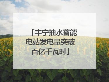 丰宁抽水蓄能电站发电量突破百亿千瓦时