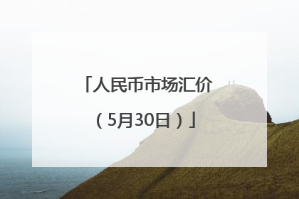 人民币市场汇价（5月30日）
