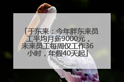 于东来：今年胖东来员工平均月薪9000元，未来员工每周仅工作36小时，年假40天起