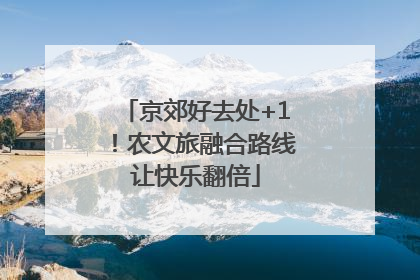京郊好去处+1！农文旅融合路线让快乐翻倍