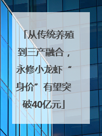 从传统养殖到三产融合，永修小龙虾“身价”有望突破40亿元