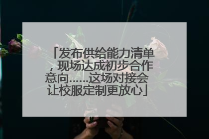发布供给能力清单，现场达成初步合作意向……这场对接会让校服定制更放心