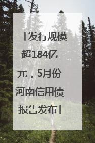 发行规模超184亿元，5月份河南信用债报告发布