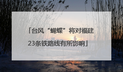 台风“蝴蝶”将对福建23条铁路线有所影响