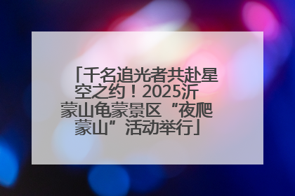 千名追光者共赴星空之约！2025沂蒙山龟蒙景区“夜爬蒙山”活动举行