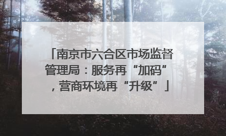 南京市六合区市场监督管理局：服务再“加码”，营商环境再“升级”