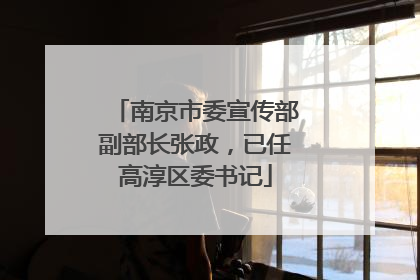 南京市委宣传部副部长张政，已任高淳区委书记