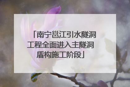 南宁邕江引水隧洞工程全面进入主隧洞盾构施工阶段