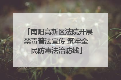 南阳高新区法院开展禁毒普法宣传 筑牢全民防毒法治防线