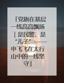 党旗在基层一线高高飘扬｜是民警、是“儿子”——申飞飞在太行山中的一线坚守
