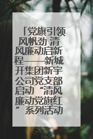 党旗引领风帆劲 清风廉动启新程——新城开集团新宇公司党支部启动“清风廉动党旗红”系列活动