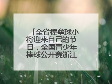 全省棒垒球小将迎来自己的节日，全国青少年棒球公开赛浙江分区赛开打