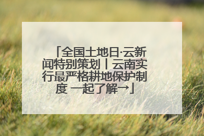 全国土地日·云新闻特别策划丨云南实行最严格耕地保护制度 一起了解→