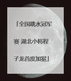 全国跳水冠军赛 湖北小将程子龙首度加冕